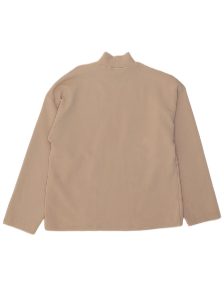 Мужской топ Zara с длинным рукавом, маленький, бежевый, хлопок