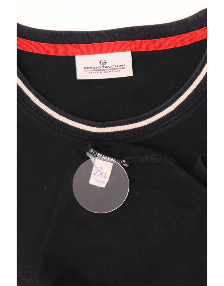 Мужская футболка с рисунком Sergio Tacchini 2XL, черная