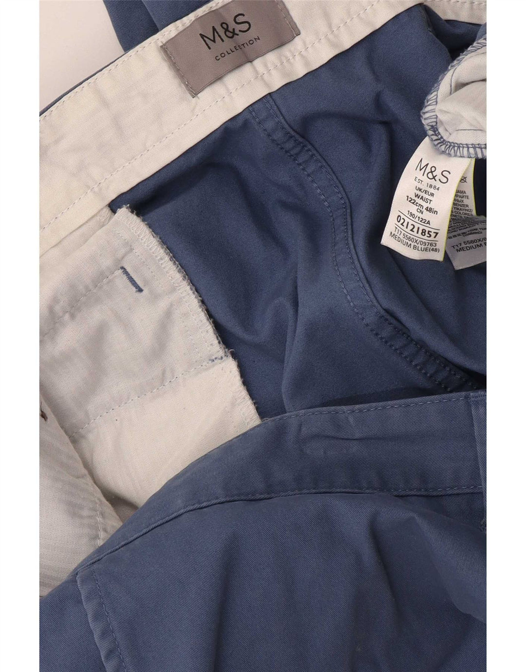 Мужские шорты чинос Marks & Spencer W48 4XL синие, хлопок