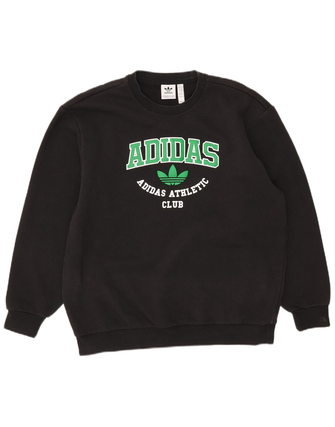 Мужской свитшот Adidas Oversized с рисунком 2XS, черный хлопок