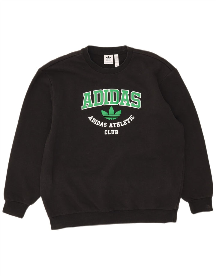 Мужской свитшот Adidas Oversized с рисунком 2XS, черный хлопок