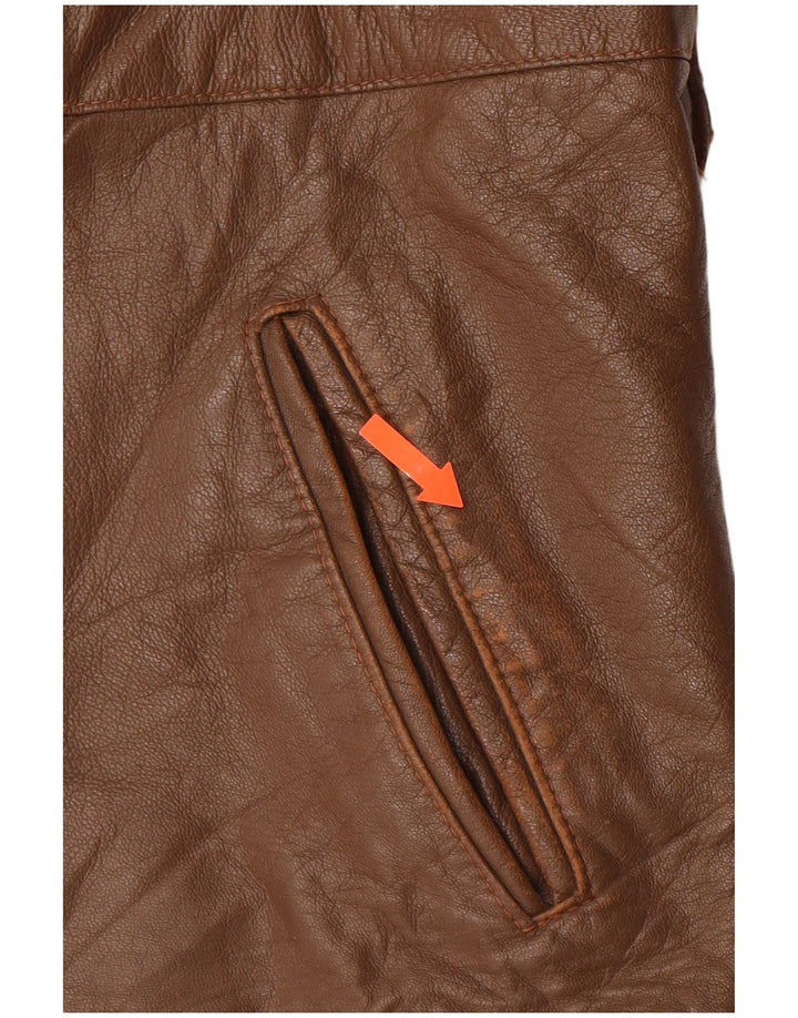 VINTAGE Мужская кожаная куртка IT 52 XL Коричневая