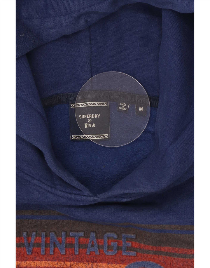 Мужской джемпер с капюшоном Superdry с рисунком, средний, темно-синий, хлопок
