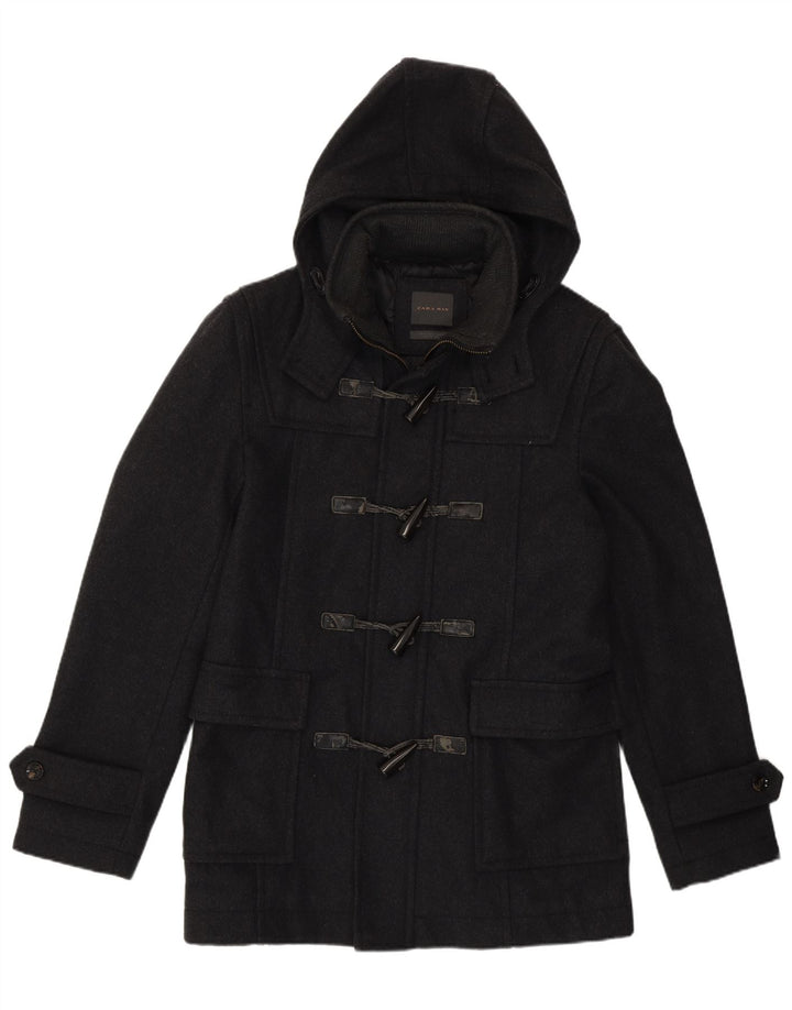 Мужская дафлкот с капюшоном Zara UK 38, средний серый