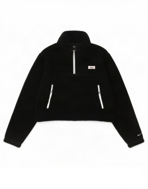 Женская флисовая куртка свободного кроя с молнией 1/4 Nike Therma-Fit UK 16, большая черная