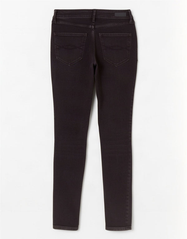 Женские потертые джинсы скинни Abercrombie & Fitch США 0 XS W25 L26, черные
