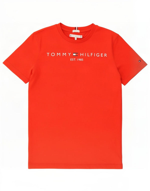 Футболка с рисунком Tommy Hilfiger для мальчиков, топ 13–14 лет, красный хлопок