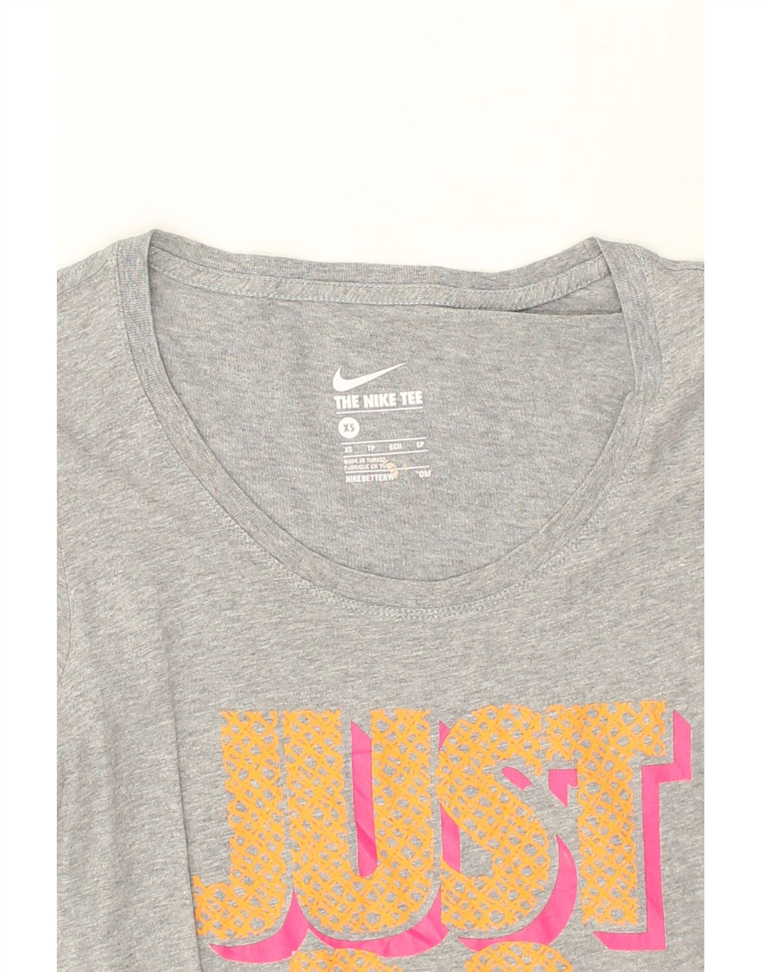 NIKE Womens The Nike Tee Graphic T-Shirt Top UK 6 XS Grey Cotton | Vintage Nike | Thrift | Second-Hand Nike | Used Clothing | Messina Hembry 