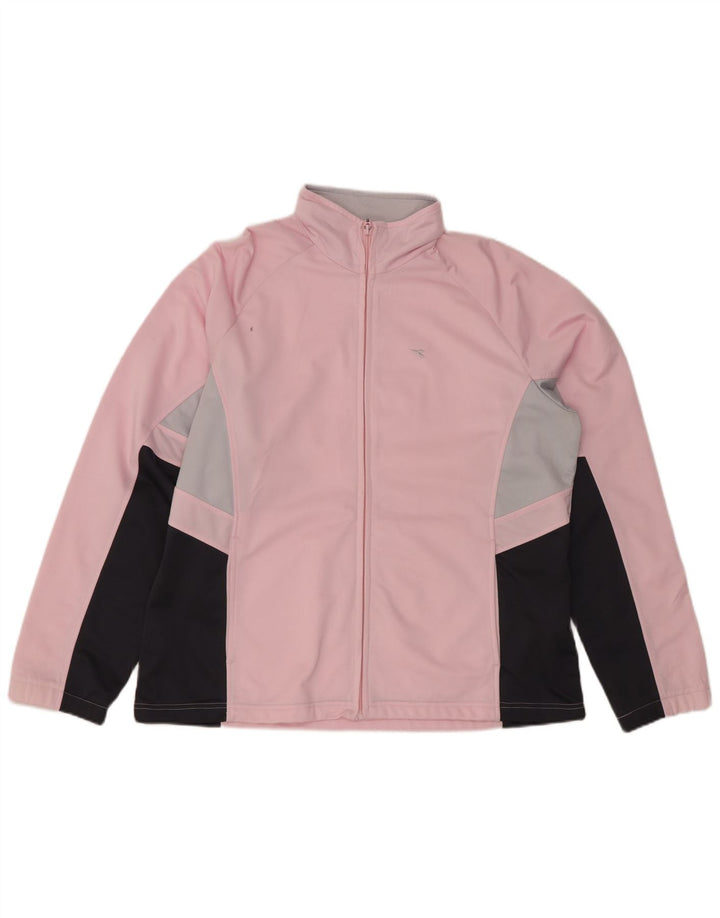 Женский спортивный костюм DIADORA, верхняя куртка UK 18 XL, розовый полиэстер с цветными блоками