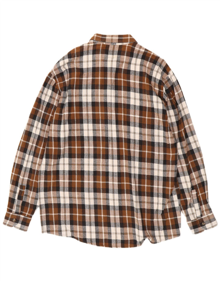 Мужская фланелевая рубашка EUROPEAN PROJECT, большая коричневая клетка, хлопок