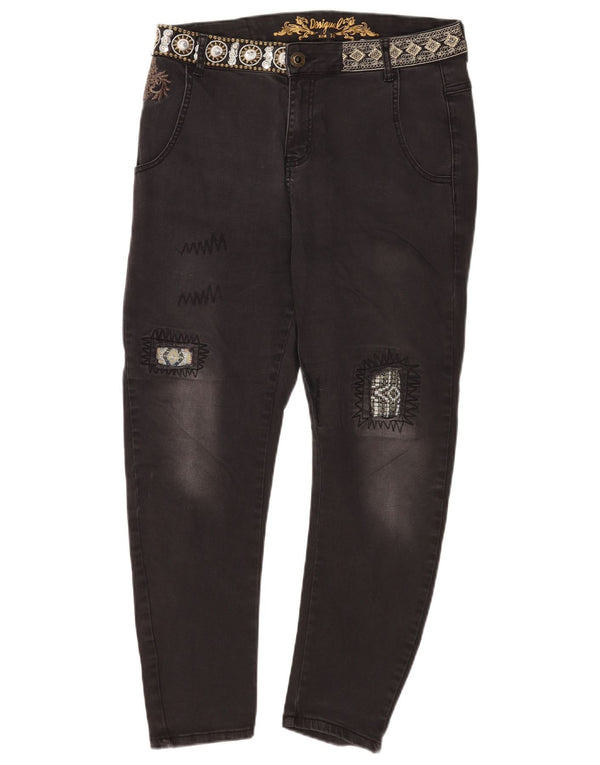 Женские укороченные укороченные джинсы Desigual Slim W30 L25, черный хлопок