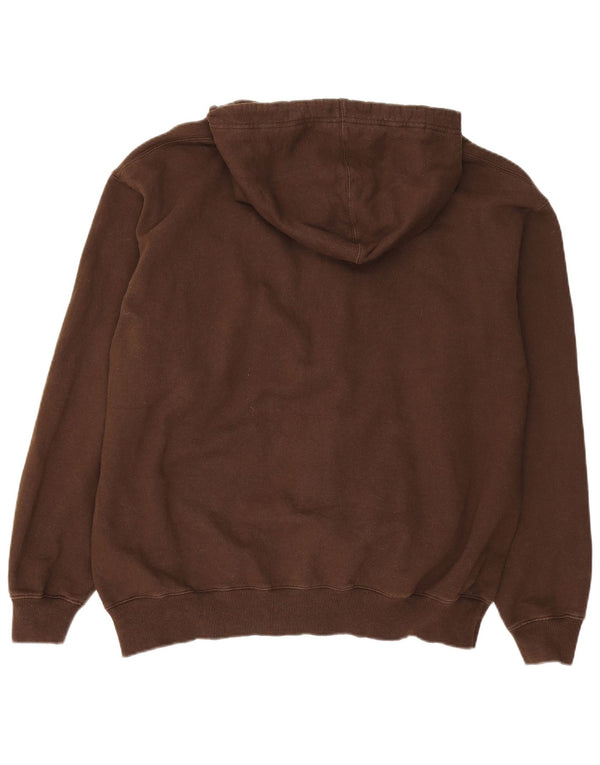 Champion Mens Zip Hoodie Sweater XL Brown Cotton