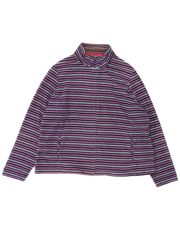Женская флисовая куртка Marks & Spencer UK 22 2XL из полиэстера в фиолетовую полоску