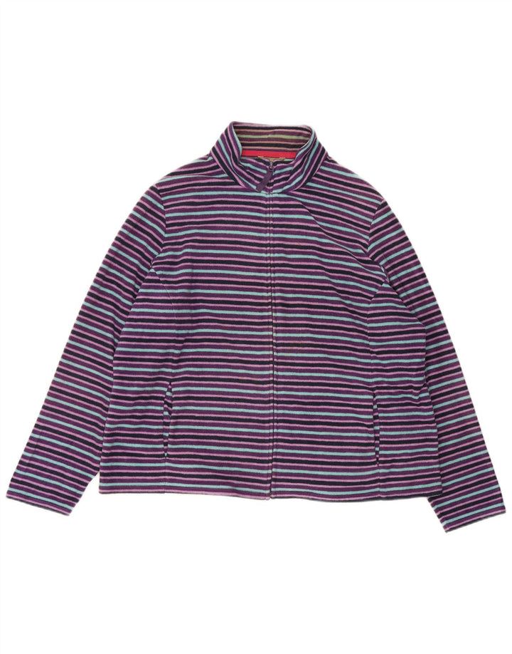 Женская флисовая куртка Marks & Spencer UK 22 2XL из полиэстера в фиолетовую полоску