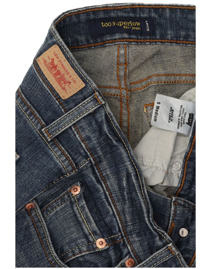 Женские джинсы скинни LEVI'S 524 Too Superlow США 5, маленькие W29 L32, синий хлопок