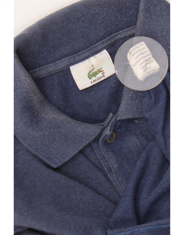 Мужская рубашка-поло с длинным рукавом Lacoste, размер 4, средний синий хлопок