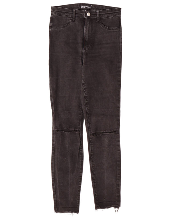 Женские джинсы скинни Zara EU 36 XS W26 L27, черные современные