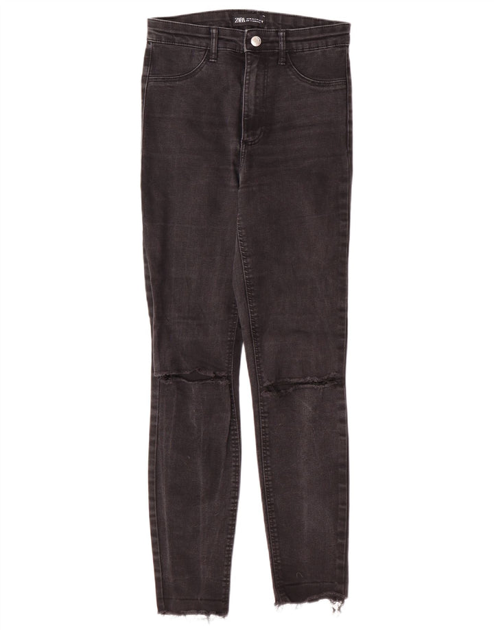 Женские джинсы скинни Zara EU 36 XS W26 L27, черные современные