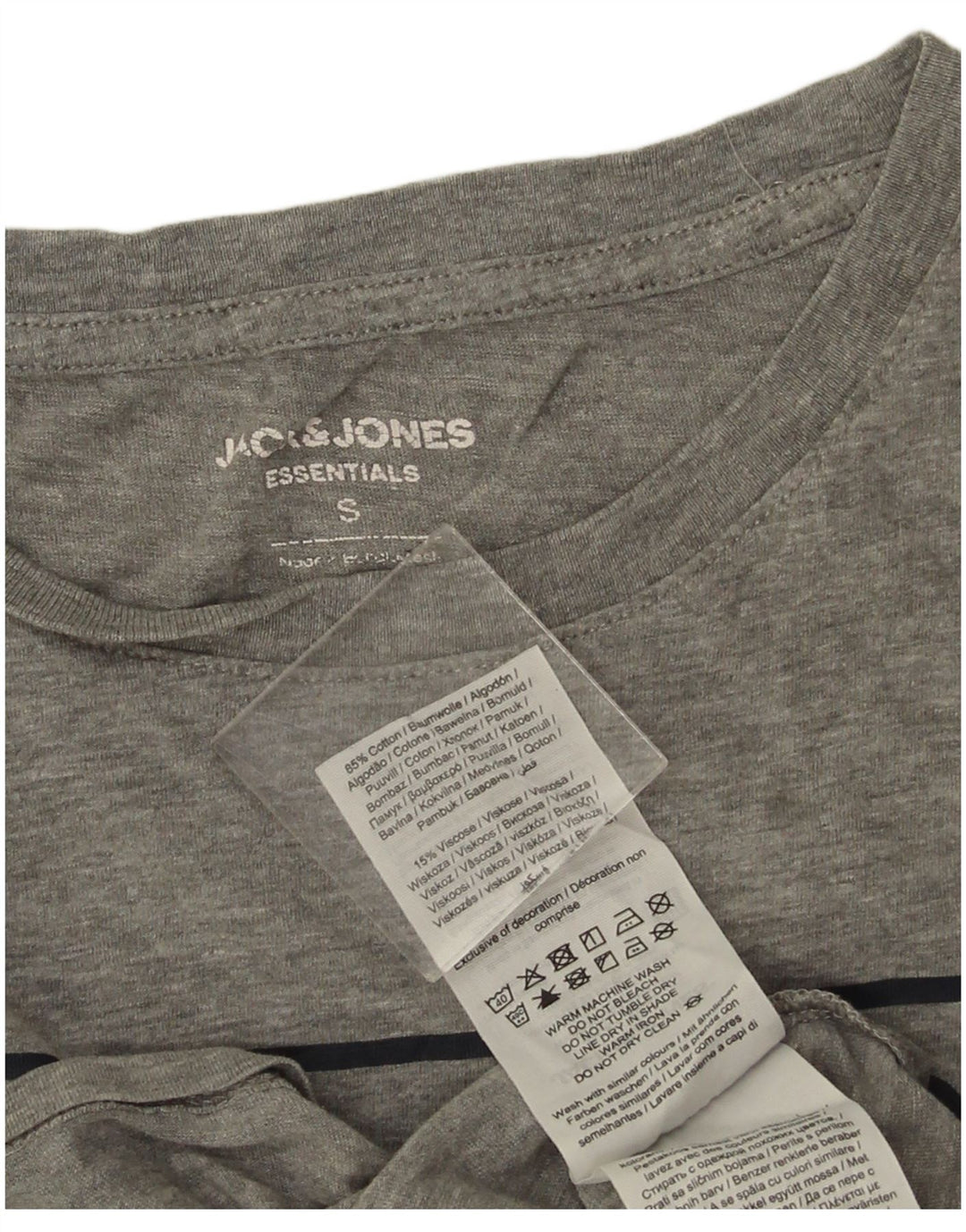 Мужская футболка с рисунком Jack & Jones, маленький серый хлопок