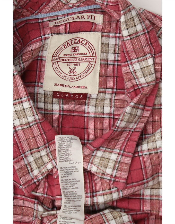 Мужская рубашка стандартного кроя Fat Face XL, хлопковая красная клетка