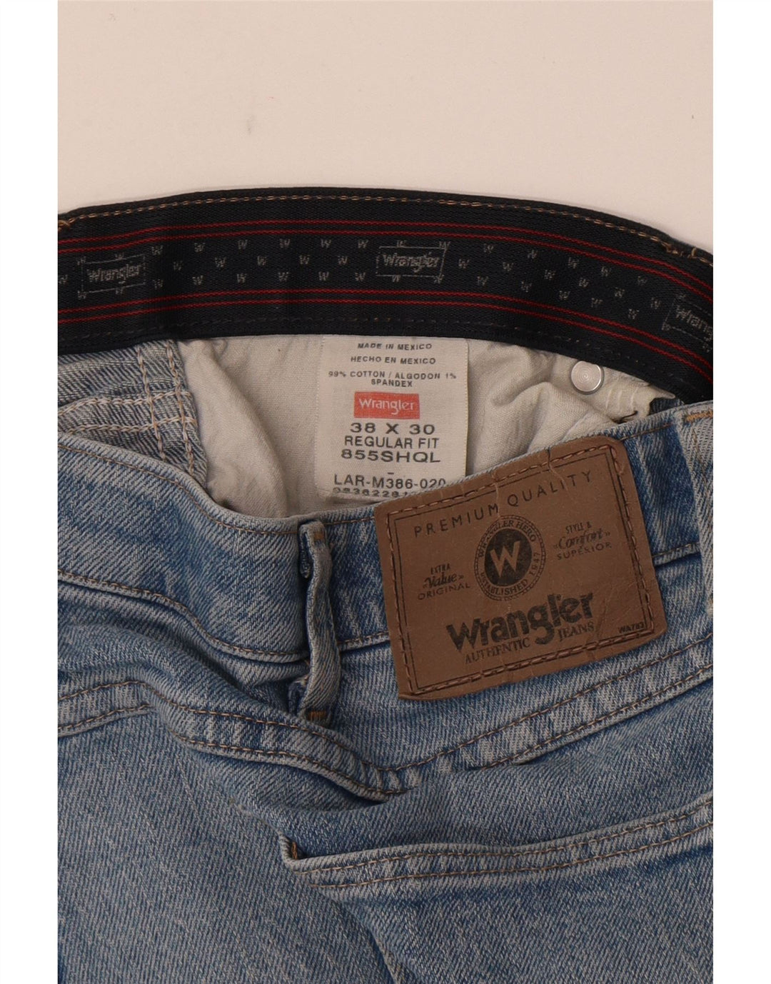 Мужские прямые джинсы Wrangler стандартного кроя W38 L30, синие, хлопок