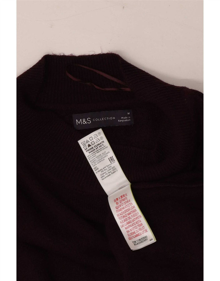Женский джемпер с высоким воротником Marks & Spencer UK 14, средний бордовый
