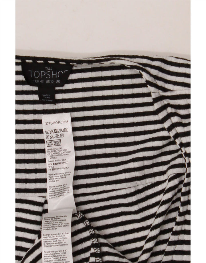 Женское платье с запахом Topshop UK 10, маленький полиэстер в черную полоску