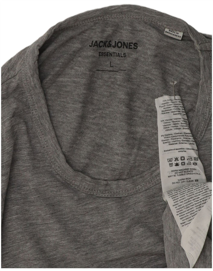 Мужская футболка Jack & Jones, большой серый хлопок с крапинками
