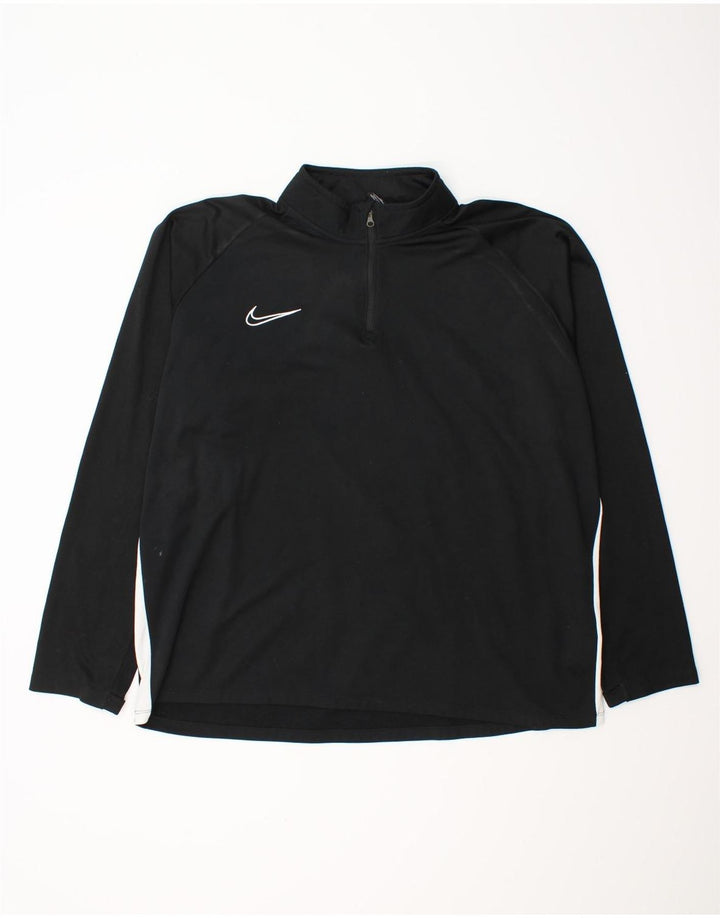 Мужской пуловер с воротником на молнии NIKE Dri Fit, черный спортивный костюм 2XL с цветными блоками