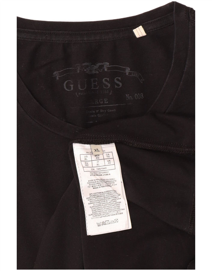 Мужской топ GUESS с длинным рукавом XL, черный хлопок