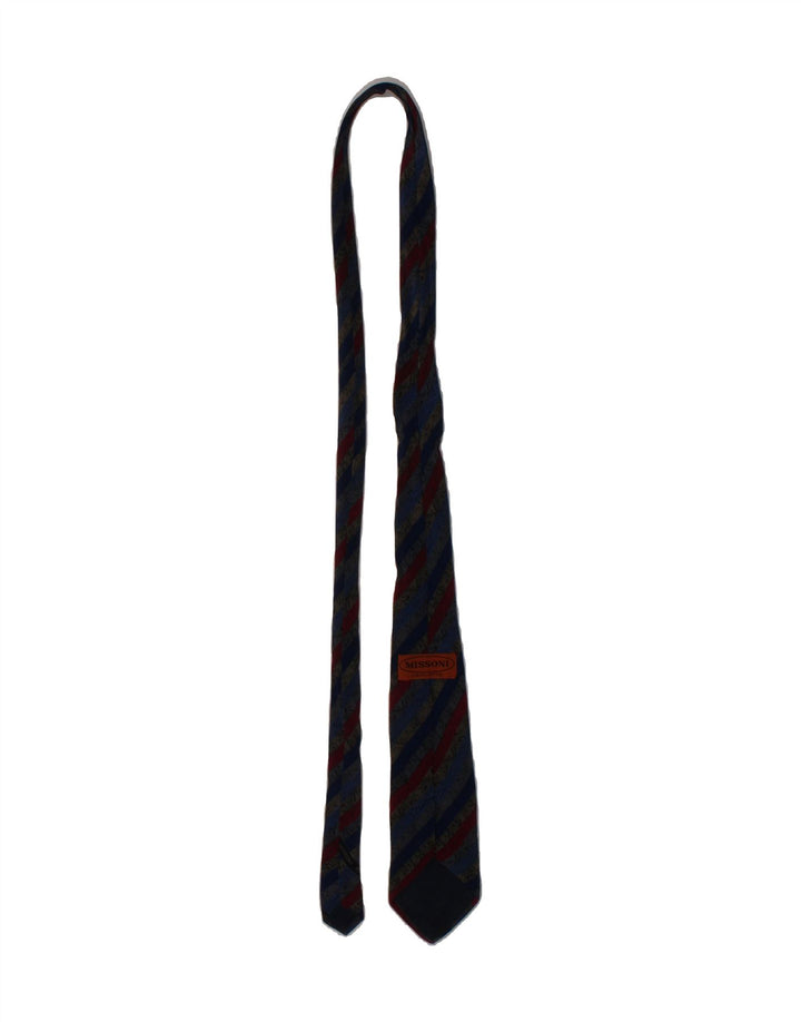 MISSONI Mens Cravatte Tie One Size Multicoloured Striped Silk Vintage Missoni and Second-Hand Missoni from Messina Hembry 