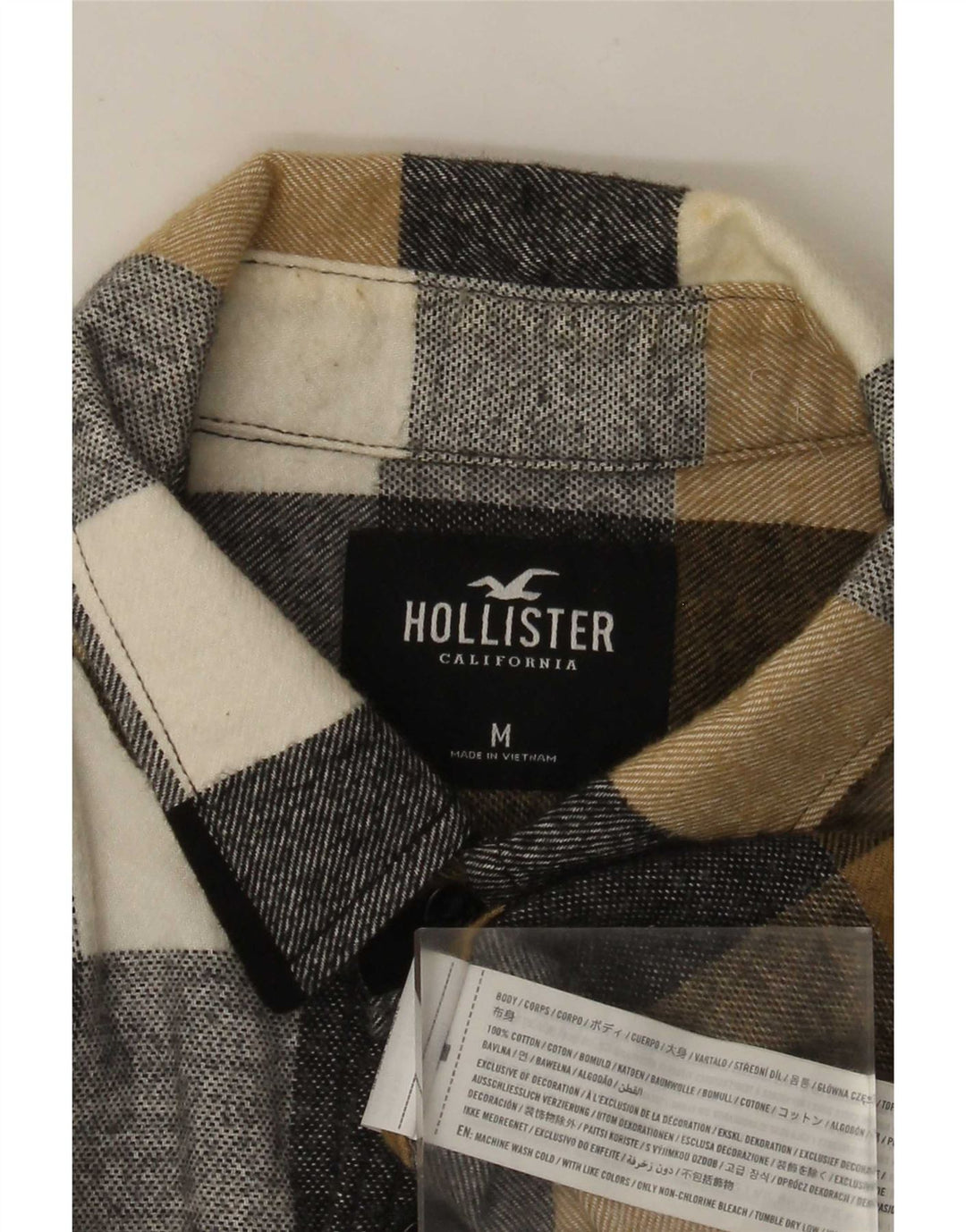 Мужская фланелевая рубашка Hollister, средний цвет, хлопок в клетку