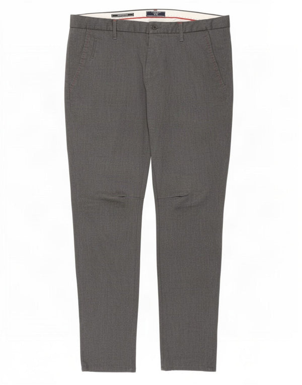 Zara Mens Slim Chino Trousers EU 46 XL W36 L32 Grey Polyester