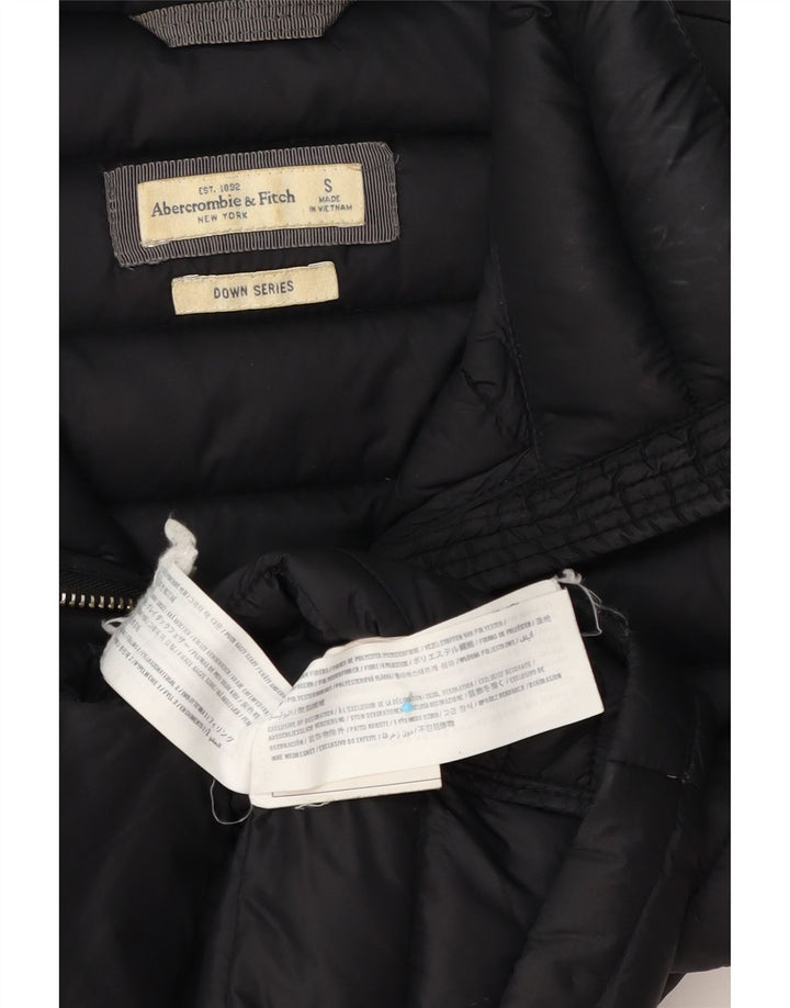 Женская стеганая куртка Abercrombie & Fitch UK 10, маленький черный полиэстер