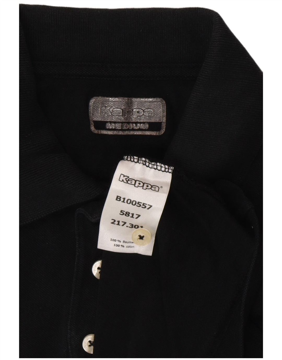 Мужская рубашка-поло KAPPA среднего размера, черная, хлопок