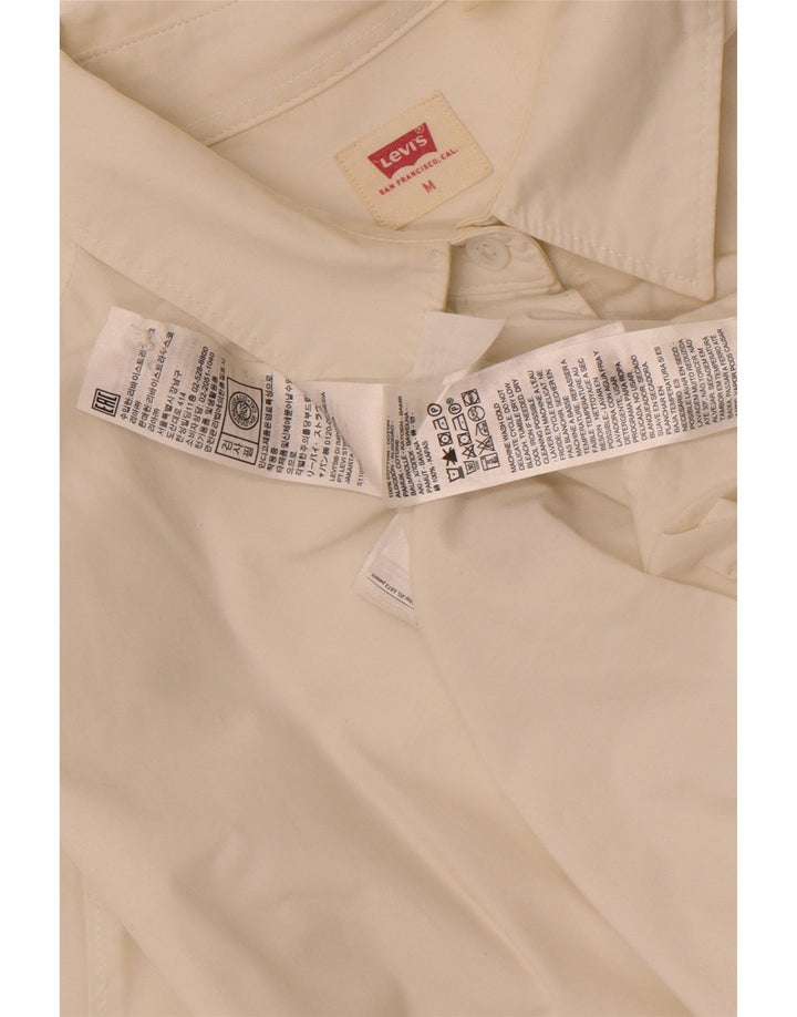 Женское платье-рубашка оверсайз с длинными рукавами Levi's UK 14, средний белый хлопок, хлопок