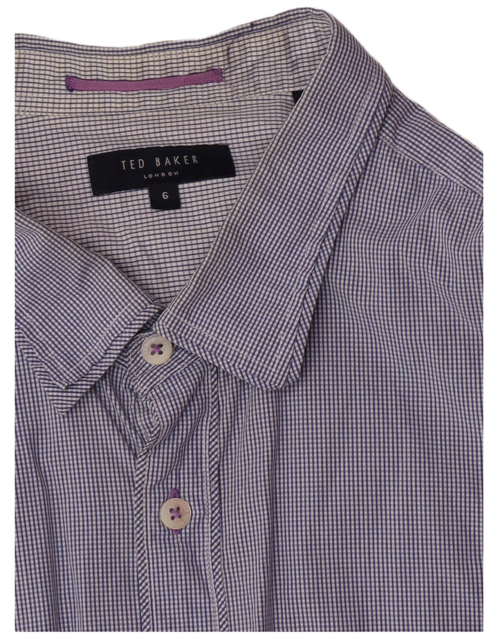 Мужская рубашка Ted Baker, размер 6, 2XL, темно-синяя клетка