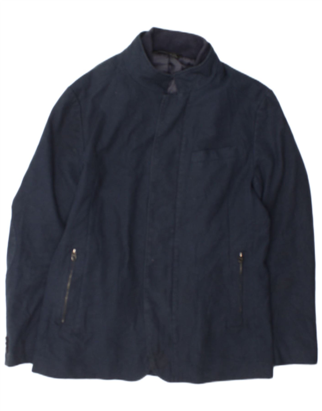 Мужская куртка-бомбер Zara UK 42 XL, темно-синяя клетка, полиэстер