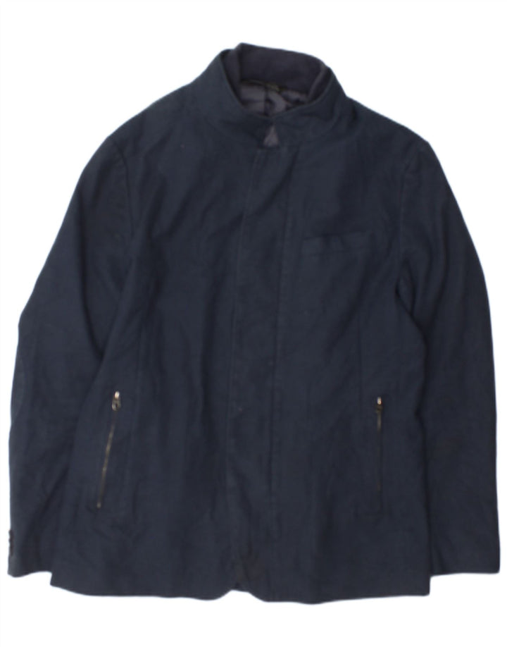 Мужская куртка-бомбер Zara UK 42 XL, темно-синяя клетка, полиэстер