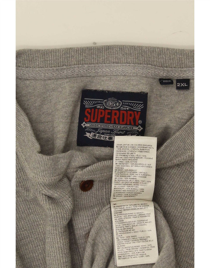Мужской топ Superdry с длинным рукавом 2XL, серый хлопок