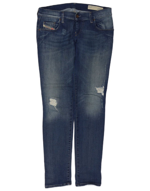 Женские супертонкие джинсы скинни Diesel Grupee с низкой талией W29 L30, синий хлопок