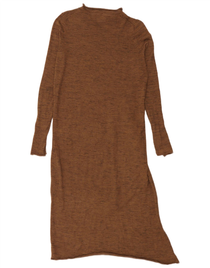 Женское асимметричное платье-джемпер Zara UK 10, маленькое коричневое полиэстер