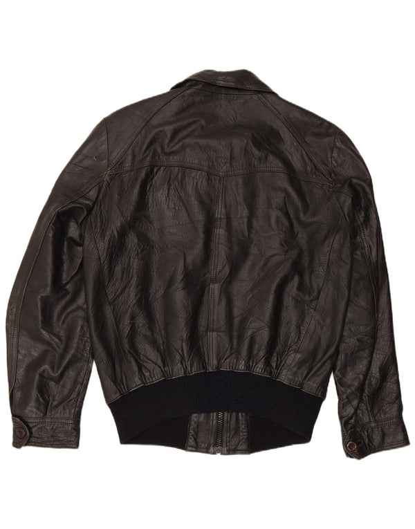 Мужская кожаная куртка VINTAGE UK 36 маленькая черная