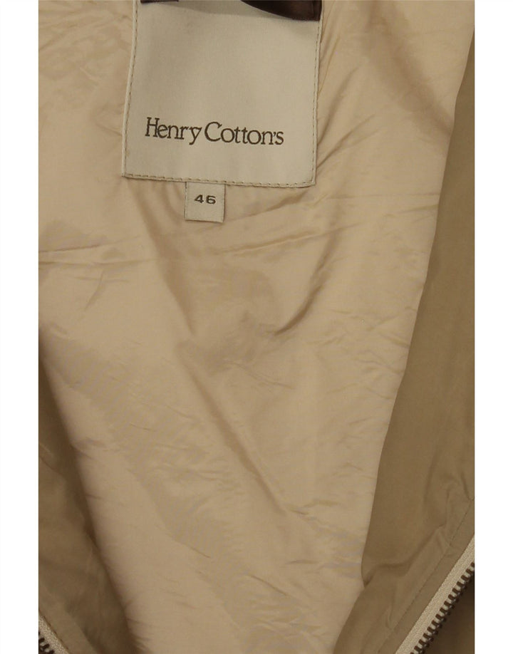 HENRY COTTONS Womens Quilted Overcoat IT 46 Large Khaki Vintage Henry Cottons and Second-Hand Henry Cottons from Messina Hembry 