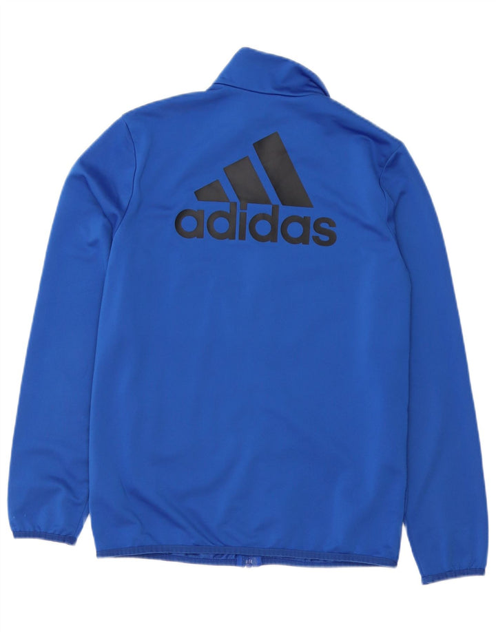Спортивный костюм Adidas для мальчиков с графическим рисунком, верхняя куртка 13-14 лет, синий полиэстер