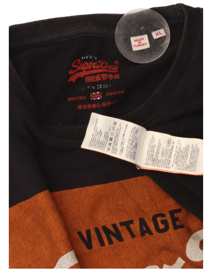 Мужская футболка с рисунком Superdry XL, черный хлопок