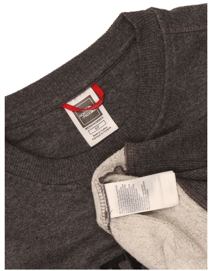 Мужской свитшот с рисунком The North Face, маленький серый хлопковый джемпер