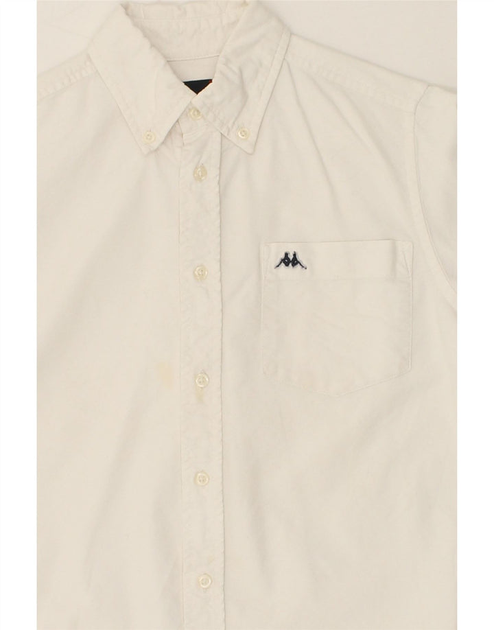 KAPPA Boys Shirt 7-8 Years Medium White Cotton Vintage Kappa and Second-Hand Kappa from Messina Hembry 