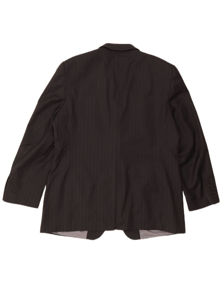 Мужской пиджак с 2 пуговицами Ted Baker, Великобритания, 46, 3XL, черный, шерстяной в тонкую полоску
