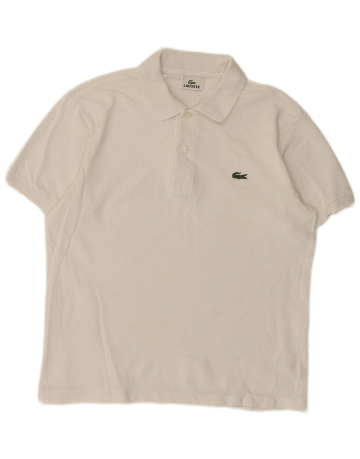 Мужская рубашка-поло LACOSTE, размер 3, маленькая, белый хлопок